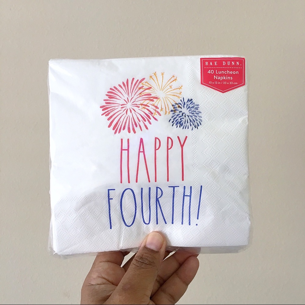 Rae Dunn HAPPY FOURTH Luncheon Napkins